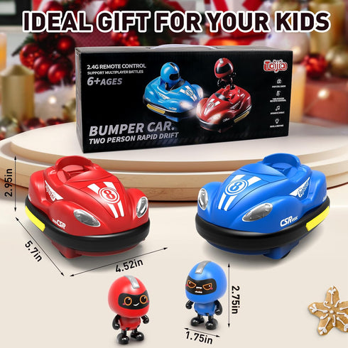 Kids Remote Control Car Toys Set, 2 Pack RC Battle Stunt Cars with LED Lights & Sound for Ages 2-12
