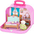 Li’l Woodzeez Travel Suitcase Bedroom Playset - Portable Dollhouse Furniture & Accessories for Kids