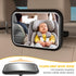 7 360 Baby Car Mirror with Light, RGB Light Rear Facing Baby Car Seat Mirror with Remote Control Rechargeable Rotation