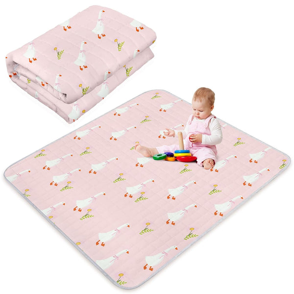 Funtery 43 x 43 Inch Baby Playmat Portable Crawling Washable Foldable Tummy