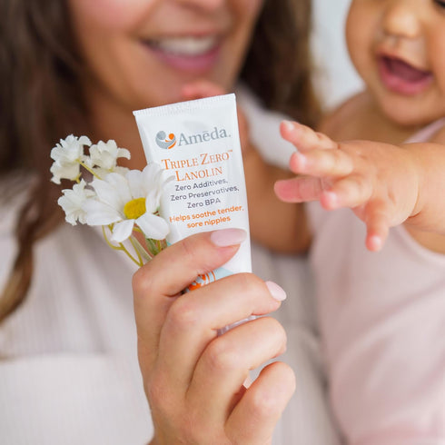 Ameda Triple Zero Lanolin Nipple Cream for Breastfeeding Pain, All Natural, 35g/1.2oz, Pure Lanolin Balm