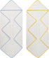 36 36 2 Pack POLYTE Premium Hypoallergenic Microfiber Hooded Baby Bath Towel, x in, (White w/Yellow,Blue Trim)