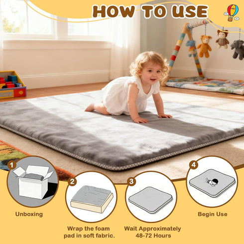 Yozoia 50 50, Tummy Baby Play Mat x Thick Baby Play Mat for Floor, Ultra Soft Playpen Mat, Machine Washable Time Foam