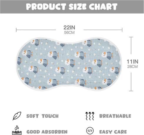 decor gift 4 Pack 22x11in Cotton Newborns Burp Cloths Good Absorbent? Cute Cartoon Nile Bird Blue wash rag for Newborns