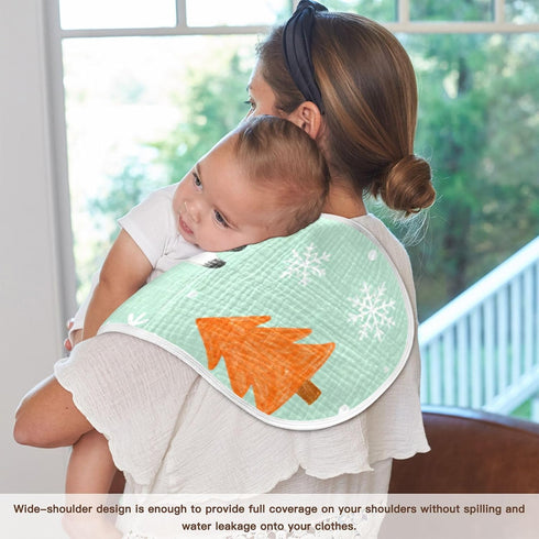 decor gift 4 Pack 22x11in Cotton Burp Cloths Muslin Breathable Merry Christmas Fox White Green spit up Rags for Babies
