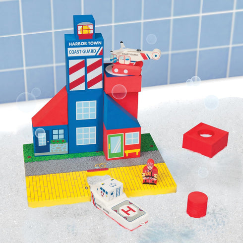 Set, BathBlocks Floating Coast Guard Red & Whte