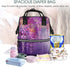FHEDVBN Backpack Mummy Backpacks Daypack Abstract Purple Weeping Flower Diaper Bag for Women Multifunction Waterproof