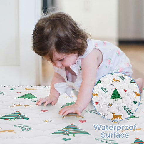 50" 50" Tummy (50x50, Baby Play Mat X Playpen Mat Thicken One-Piece Baby Crawling Mat Non-Slip Cushioned Baby Floor