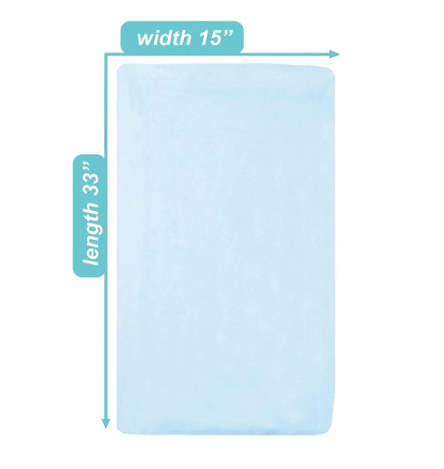 American Baby Company 15" x 33" Fitted Bassinet Sheet, 100% Natural Cotton Jersey Knit, Blue, Pack of 2