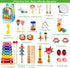 Toddler Musical Instruments Set, 32 PCS 19 Kinds Wooden Percussion Toys for Kids