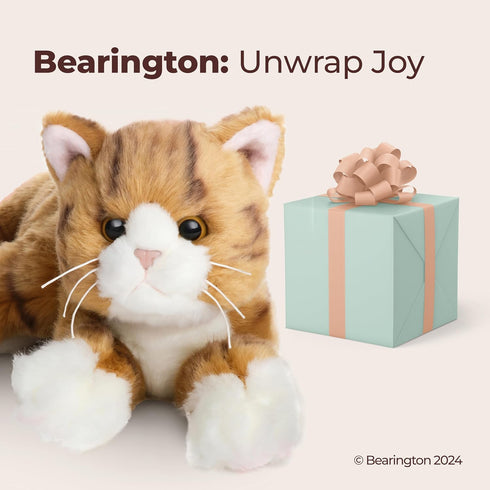 Bearington Collection 15-Inch Tabby Cat Plush Toy, Realistic Stuffed Animal, Orange