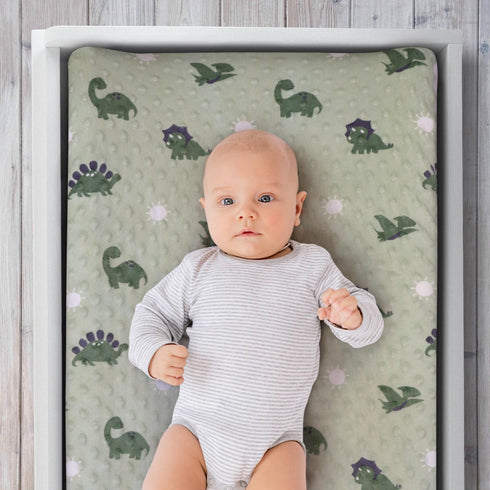 The Peanutshell Baby Changing Pad Covers Boy, Minky Changing Table Sheets, Dinosaur Nursery Decor, Sage Green Baby