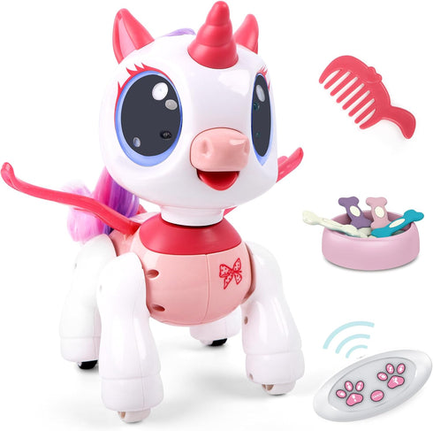 Remote Control Unicorn for Girls - Companion Pet Toys Electronic Pink Pegasus,Music