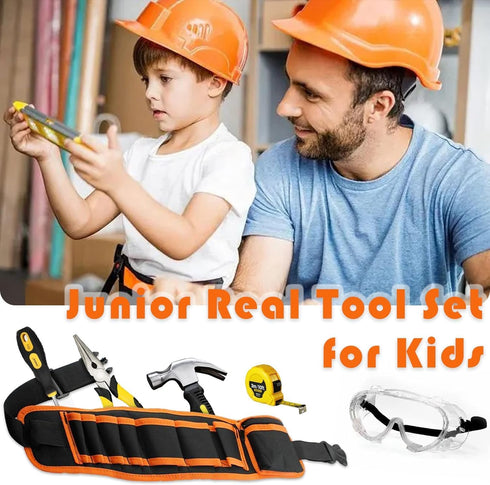 QeeHeng Set, Set Hammer, Kids Tool Kids Real Tool with Tools Bag, Tools Belt, Screwdrivers, DIY Building Woodworking