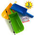 9" Set 3 Pack Matty's Toy Stop Kids Short Handle Sand Scoop Plastic Shovels for Sand & Beach (Yellow, Blue & Green)