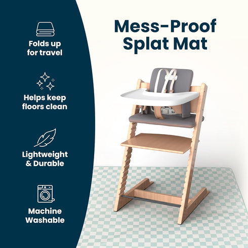 51" 51" Tiny Twinkle Splat Mat for Under High Chair or Table | x Waterproof & Mess-Proof High Chair Mat for Baby