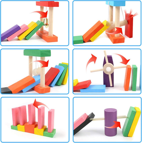 BigOtters Extra Large Domino Blocks Set - 108PCS Colorful Racing Tile Game Educational Toys for Boys Girls