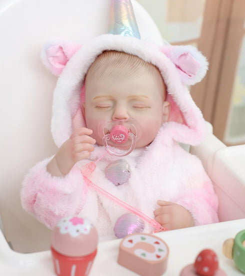 20 Inch 3+, Reborn Baby Dolls Real Baby Dolls That Look Real, Full Body Vinyl Girl Doll in Fantasy Horn Outfit