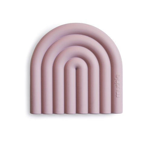 mushie Silicone Baby Teether Toy | Rainbow (Mauve)