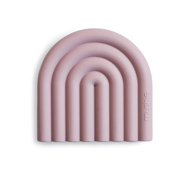 mushie Silicone Baby Teether Toy | Rainbow (Mauve)
