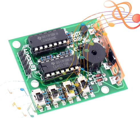 DIY Electronic 16 Music Sound Box Kit, Learning Module for Arduino Practice (Green)