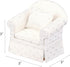 Dollhouse Sofa Chair with Ottoman, White Miniature Living Room Furniture Armchair for 6 inch Dolls, 1/12 Scale