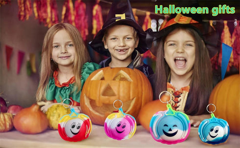 20 Packs Bulk Halloween Pumpkin Fidget Mini Pop - Kids Party Favors and Classroom Gifts
