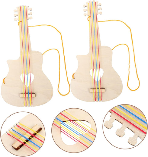 Toyvian 10 Pcs Miniature Guitar Toys | Child Guitar Crafts for DIY Painting and Wooden Guitar Toy