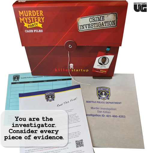 Murder Mystery Party Case Files: Killer Startup for 1+ Players, Ages 14+