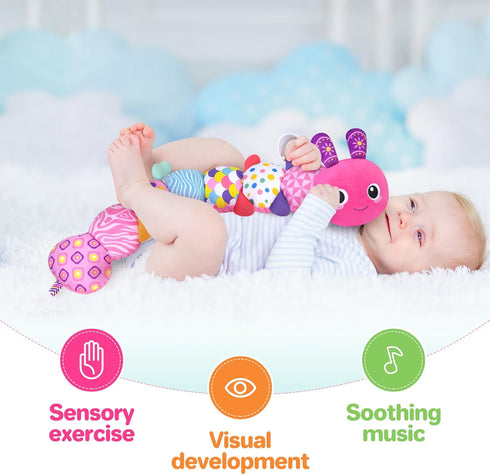 KMUYSL Baby Toys 0 to 12 Months - Musical Stuffed Animal Toys with Crinkle and Rattles for Newborn Gifts