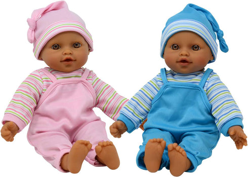 The New York Doll Collection 12" Sweet Hispanic Twin Dolls Play Baby