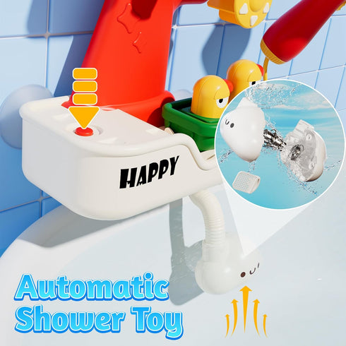 Set: 360 18 SOCBTNSO FlowFun Bath Toy Electric Shower with Rotate, Rocket Whistle, Cute Car Toy & Little Yacht |