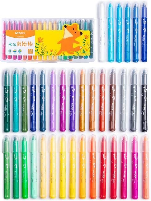 M&G 36 Colors Solid Tempera Paint Sticks for Kids, Washable, Non-toxic, Quick Drying, Works on Paper, Wood, Glass