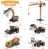 Set 3-8, (8 1) Construction Trucks Toy with Yellow Bus Storage and Play Mat Alloy Inertia Driving Simulation Model