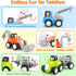ORWINE 18 4PCS Inertia Trucks Toy Cars, Early Educational Baby Boy Toys Months, Push and Go Cars Gifts for Boys