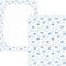 Cotton Crib Sheets for Boys or Girls Blue Bow Leaves Pattern, Soft