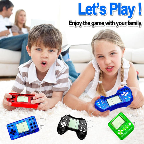 Video Game Party Favors - Keychain Birthday Gaming Gifts, Mini Game Console for Kids (12Pcs)