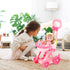 deAO Baby Doll Stroller with 12 Inch Doll, Foldable Stroller Role Play Set with 16 PCS Accessories for Kids