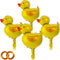 16 Pieces Mini Duck Foil Balloons with 2 Rolls Gold Ribbons for Farm Animal Birthday Baby Shower Party Decoration