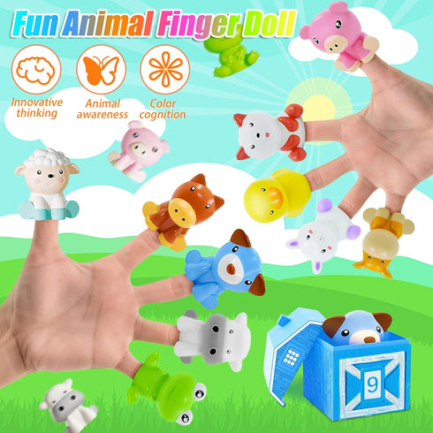 1 2 3 Set Counting 10 Toddler Learning Toys for Year Old, Farm Animal Train with Sorting Matching, Farm Animals, Finger