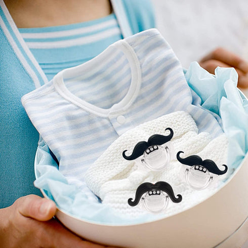 Zhovee 3pcs 0-36 Mustache Pacifier, Gentleman Mustache Baby Pacifier, Pacifier Months, Gift Pacifiers for Boys