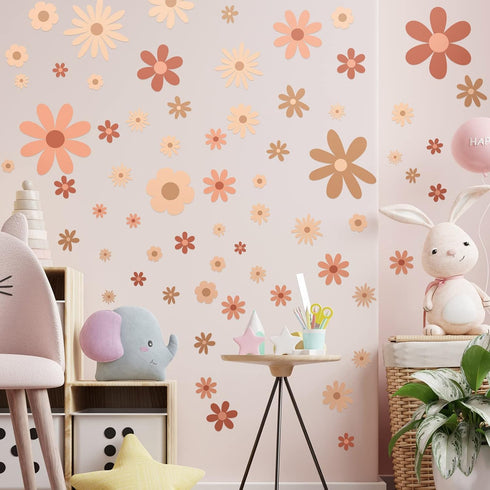 Kisston 90 Pcs Daisy Wall Decal Alphabet Vinyl Wall Decals Boho Decal