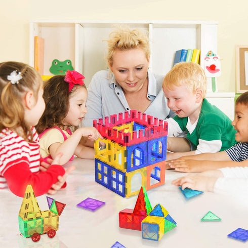 102PCS Magnetic Tiles Building Blocks Stem Toys for 3+ Year Old Boys and Girls, Montessori Toddler Gifts