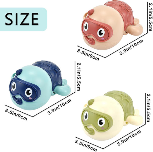 TQBYNJ 3 Pack Swimming 1-3,2025 1-2 1-3 2-4 1) Turtle Baby Bath Toys for Toddler Bath Toys Water Pool Floating Wind Up