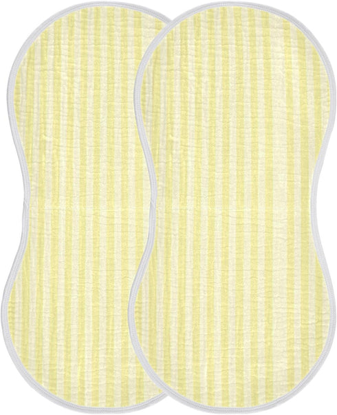 decor gift 4 Pack 22x11in Cotton Large Burp Cloths for Baby Breathable Light Yellow Stripe Baby Rags for Unisex