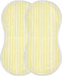 decor gift 4 Pack 22x11in Cotton Large Burp Cloths for Baby Breathable Light Yellow Stripe Baby Rags for Unisex