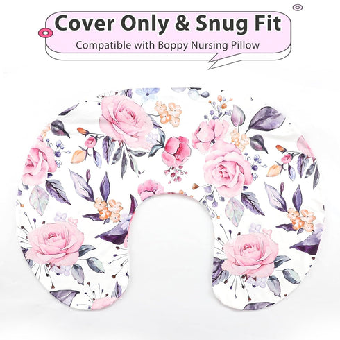 Pea Pod Nursing Pillow Cover for Baby Girl, Stretchy Removable Slipcover for Breastfeeding Pillows, Ultra Soft
