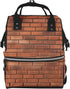FHEDVBN Red Brick Wall Texture Diaper Bag Backpack for Women Multifunction Waterproof Mummy