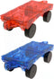 Magnet Tiles Car Set: Magnet Truck Train Building Tile Add-On, Red/Blue, 2 Pieces