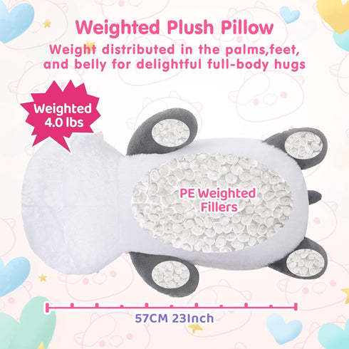 Weighted Stuffed Animals 4.0 Lbs – Cow Plush, Weighted Plush for Kids, Birthday Gifts for Women, Girls, and Males